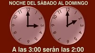 CAMBIO DE HORA EL PRÓXIMO DOMINGO, LAS 3:00 SERÁN LAS 2:00